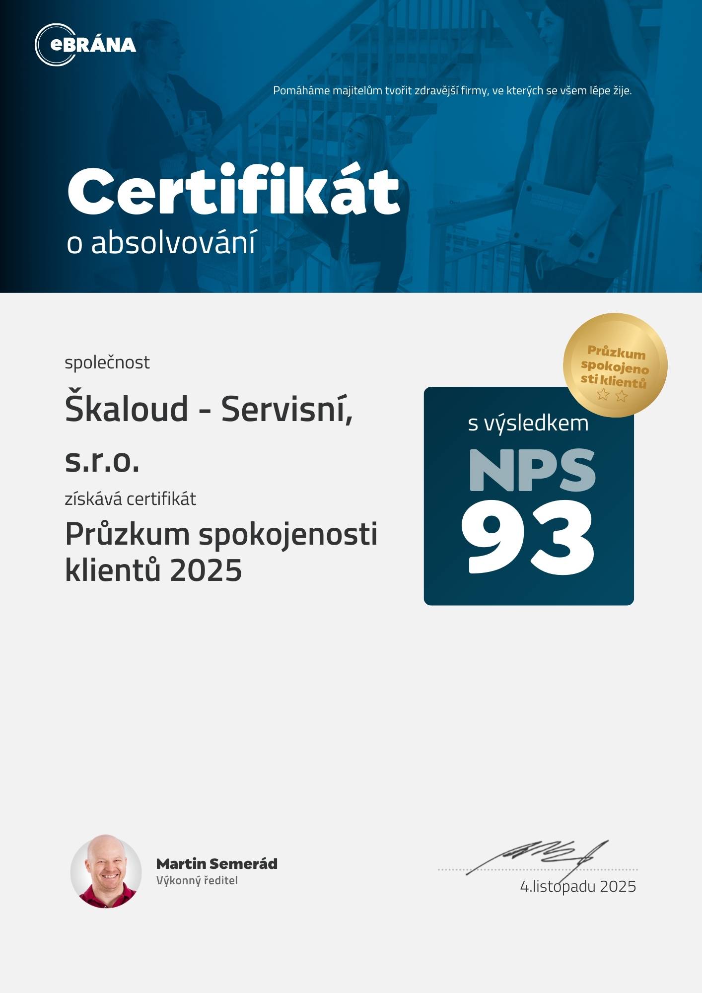 Průzkum spokojenosti klientů